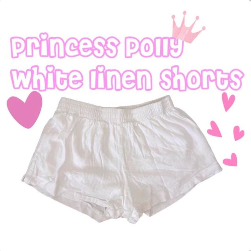 White Princess Polly linen shorts